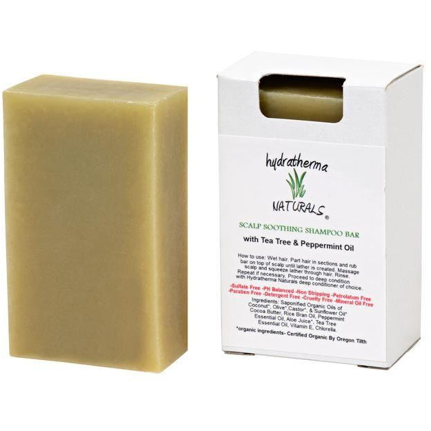 Hydratherma Organic Scalp Soothing Shampoo Bar with Tea Tree & Peppermint Oil - Go Natural 24/7, LLC