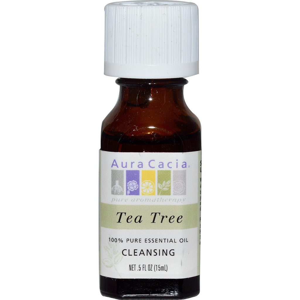 Aura Cacia Tea Tree Essential Oil .5 oz - Go Natural 24/7, LLC