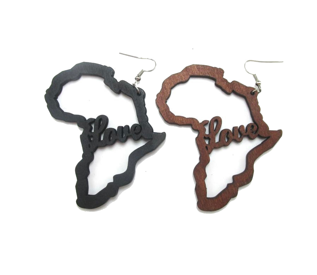 Locs Perfected Afrika Love Wood Earrings