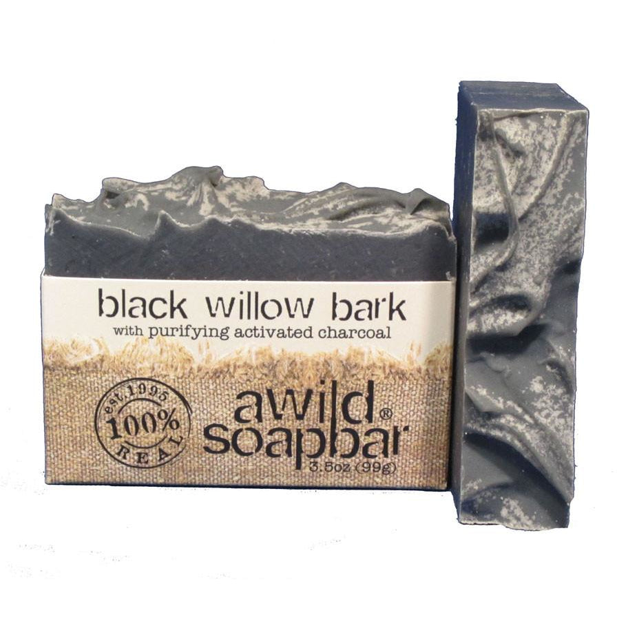 Awild Soapbar Black Willow Bark with Purifying Activated Charcoal For Acne - Go Natural 24/7, LLC