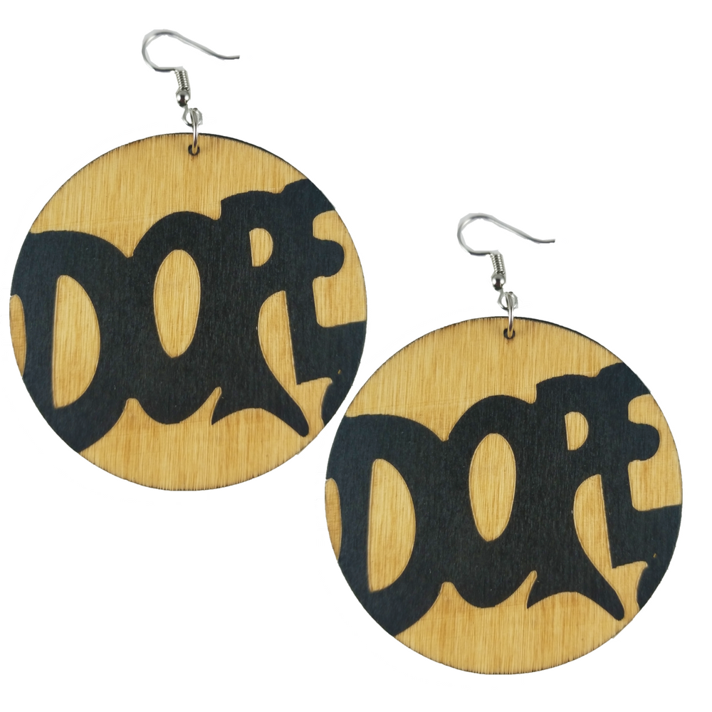 Locs Perfected "Dope" Wood Earrings