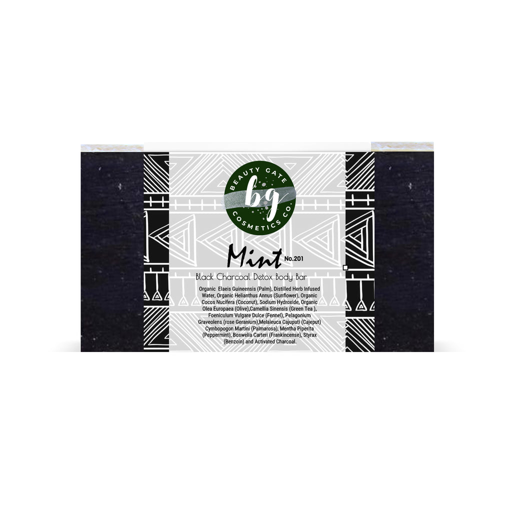 Beauty Gate Black Charcoal Detox Body Bar - Mint - Go Natural 24/7, LLC