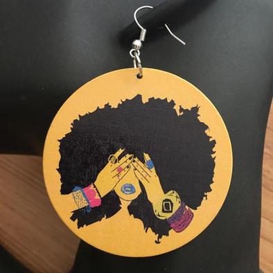 Locs Perfected SEE NO EVIL Wood Earrings