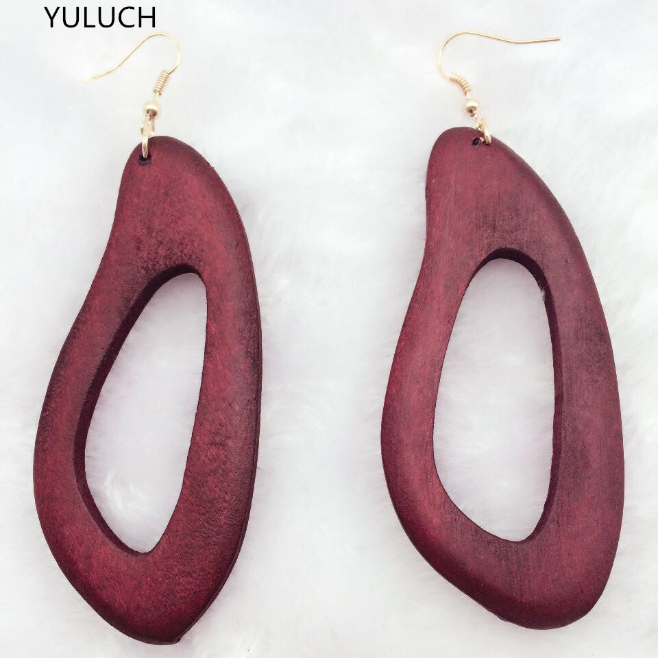 Locs Perfected Oval II Wood Earrings