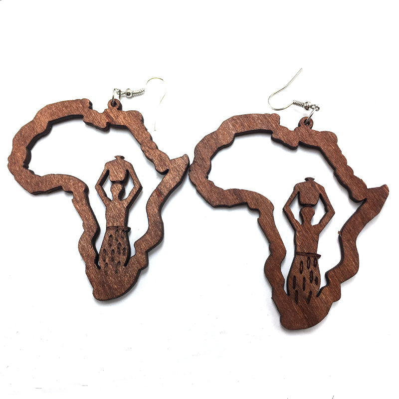 Locs Perfected "A Woman's Work" Wooden Earrings