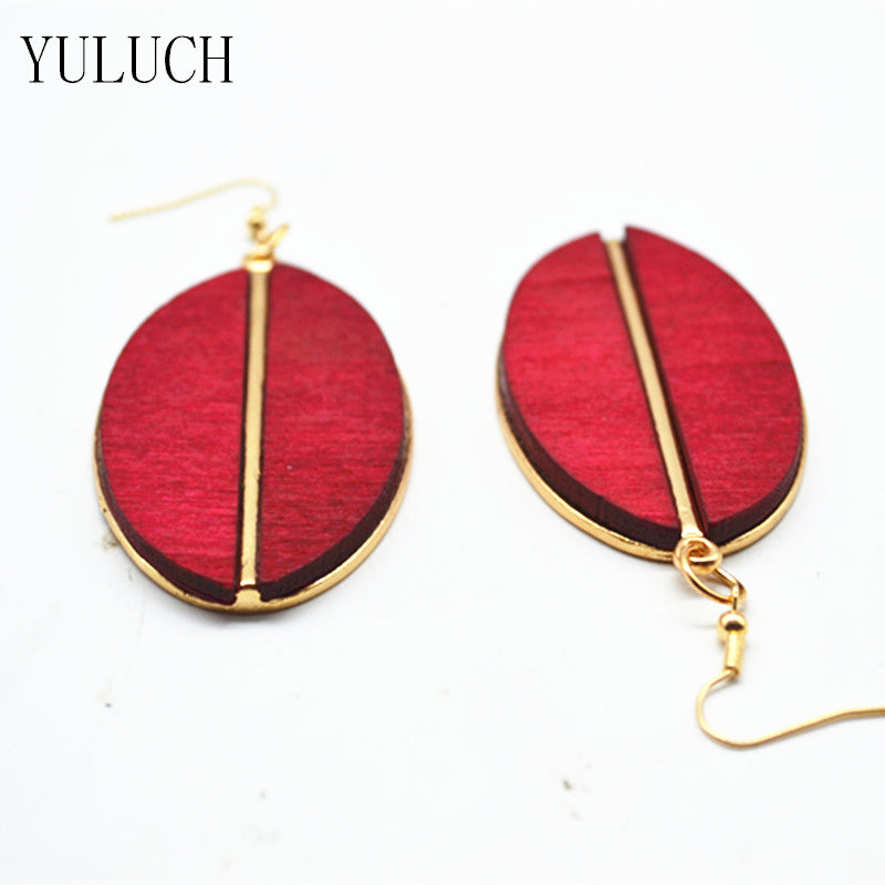 Locs Perfected Oval Elements Wood Earrings